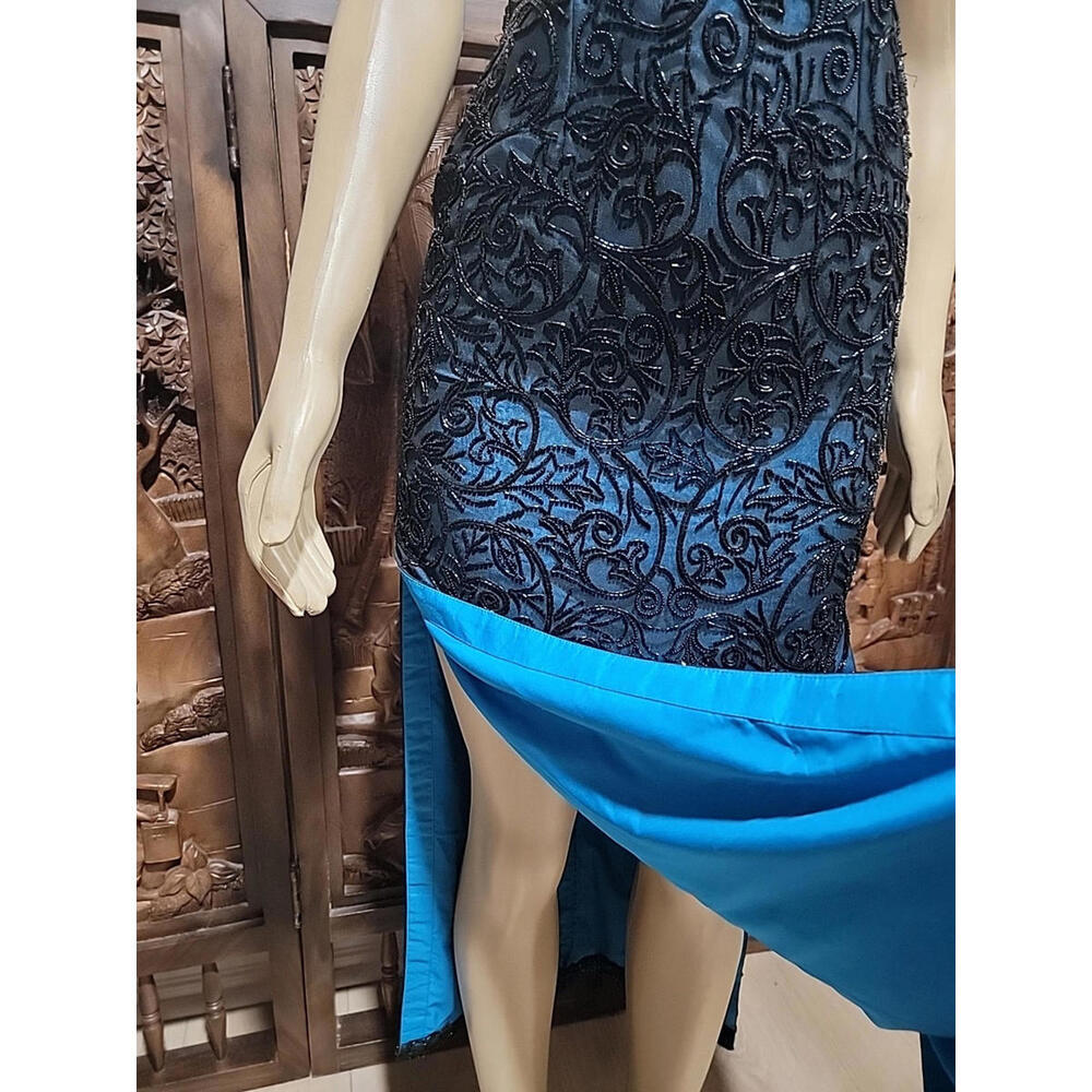 Cache Collection 100% Silk Size S Artsy Sophisticated Dress Backless Beaded #C3 - Picture 8 of 12